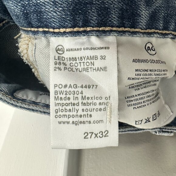 AG ADRIANO GOLDSCHMIED JEANS the quinne high rise flare blue stretch 27 X 32 - Picture 8 of 8